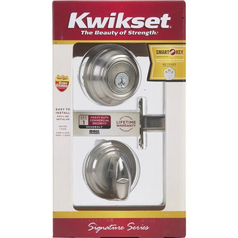 Kwikset Signature Series Satin Nickel Single Cylinder Deadbolt