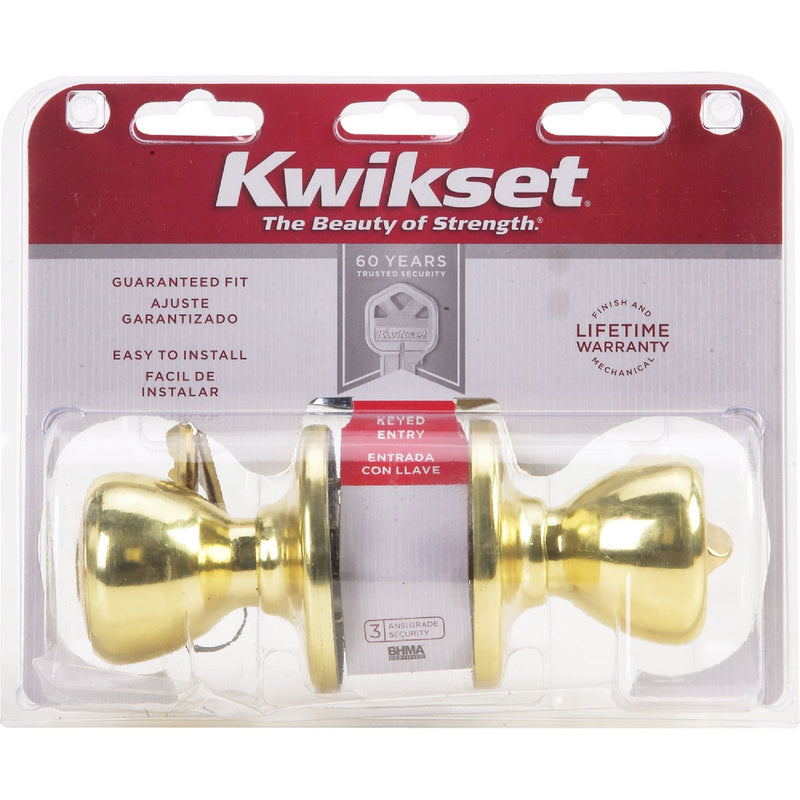 Kwikset Tylo Polished Brass Entry Door Knob