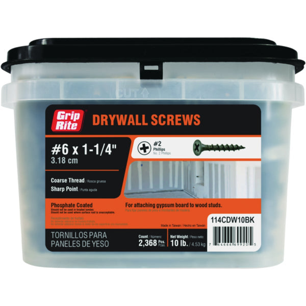 Grip-Rite #6 x 1-1/4 In. Coarse Drywall Screw, 10Lb.