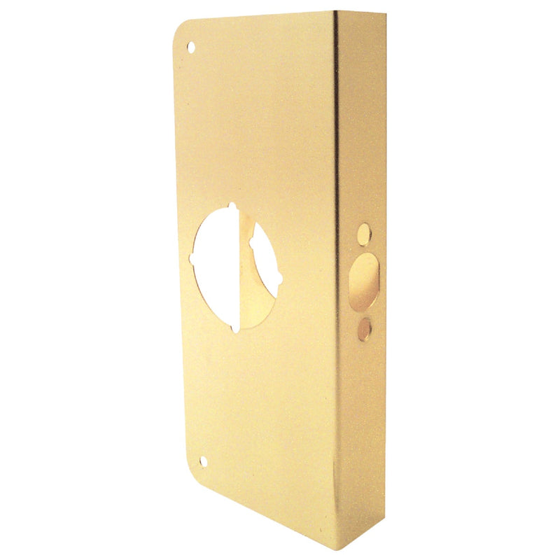 Defender Security 1-3/8 In. x 2-3/4 In. Brass Door Reinforcer