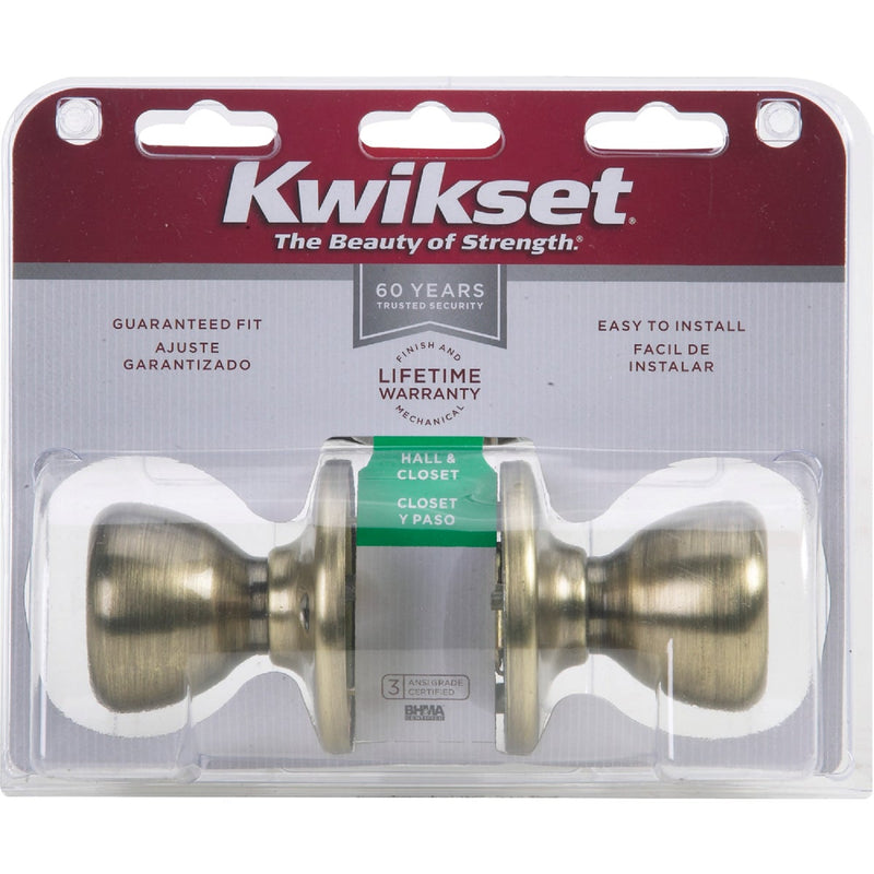 Kwikset Tylo Antique Brass Hall & Closet Door Knob