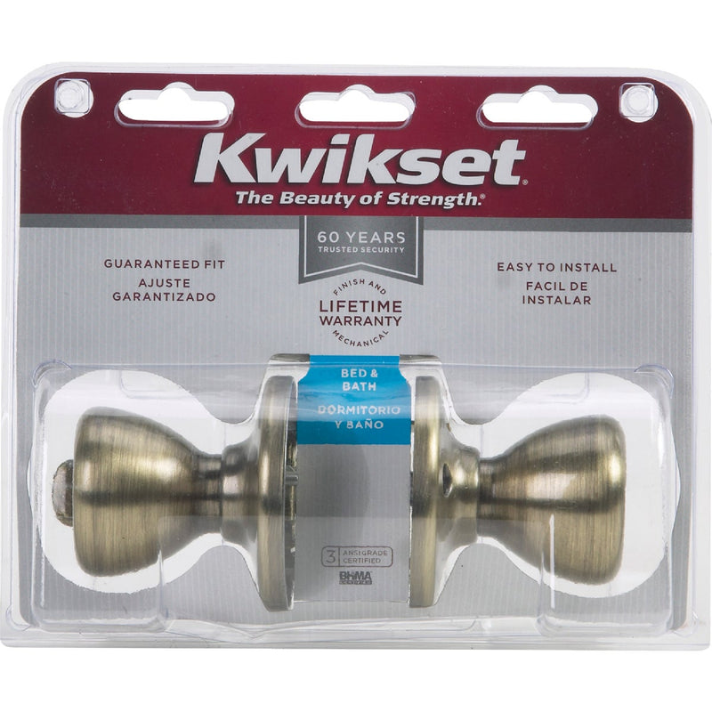 Kwikset Tylo Antique Brass Bed & Bath Door Knob