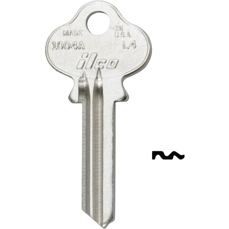 ILCO Lockwood Nickel Plated House Key, L1 / 1004 (10-Pack)