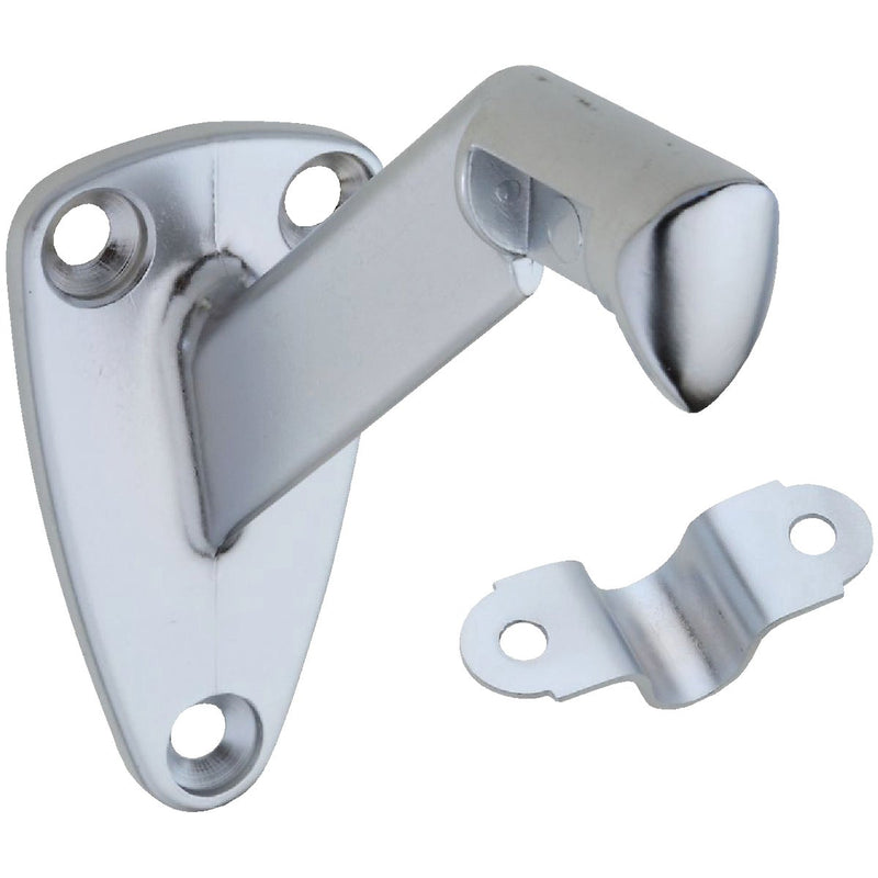 National Satin Chrome Zinc Die-Cast With Steel Strap Handrail Bracket