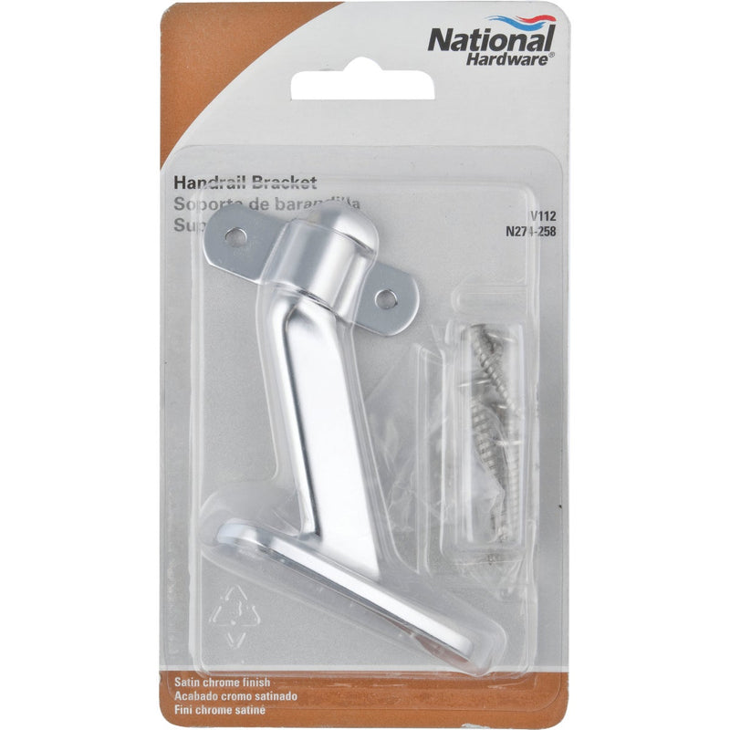 National Satin Chrome Zinc Die-Cast With Steel Strap Handrail Bracket