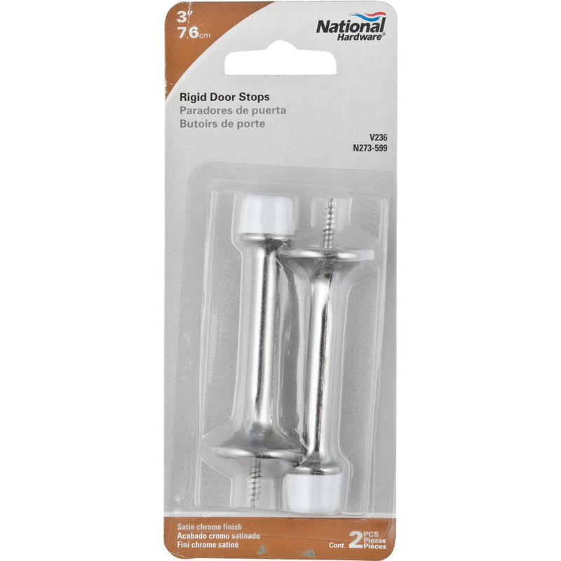 National Heavy Duty 3" Rigid Door Stop, Satin Chrome