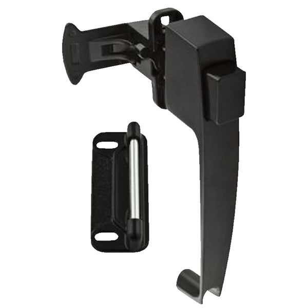 National Black Push Button Latch with 1-1/2 In. Hole Spacing