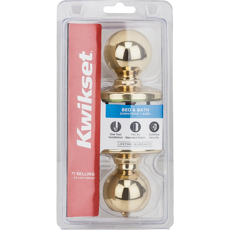 Kwikset Polo Polished Brass Bed & Bath Door Knob