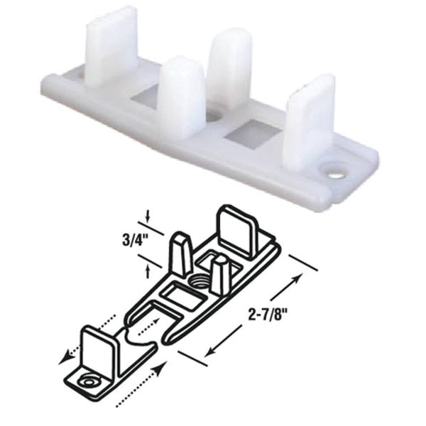 Prime-Line 3/4 In. Adjustable Nylon Base Bypass Door Bottom Guide (2 Count)