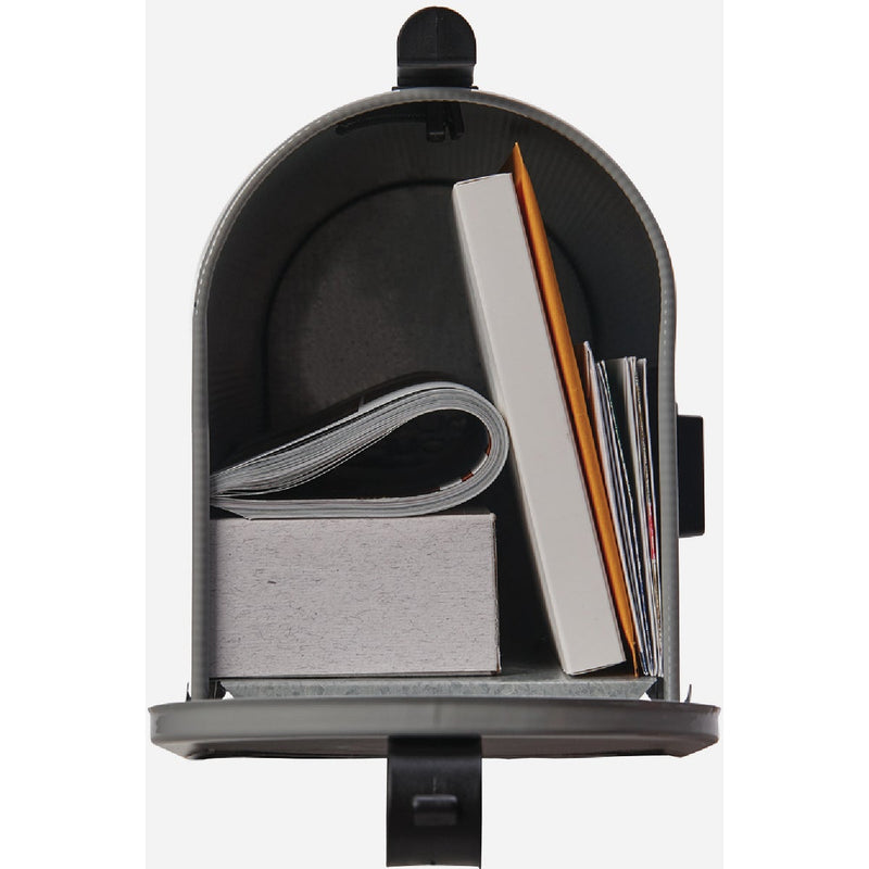 Gibraltar Grayson T1 Gray Steel Rural Post Mount Mailbox