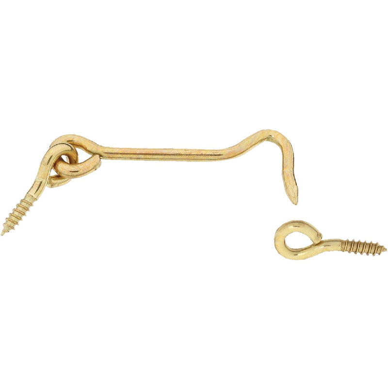 National Solid Brass 3 In. Hook & Eye Bolt