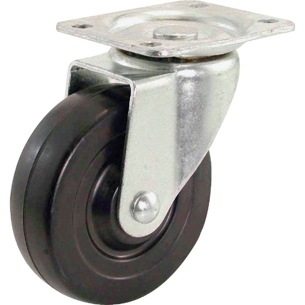 Shepherd 4 In. General-Duty Soft Rubber Swivel Plate Caster