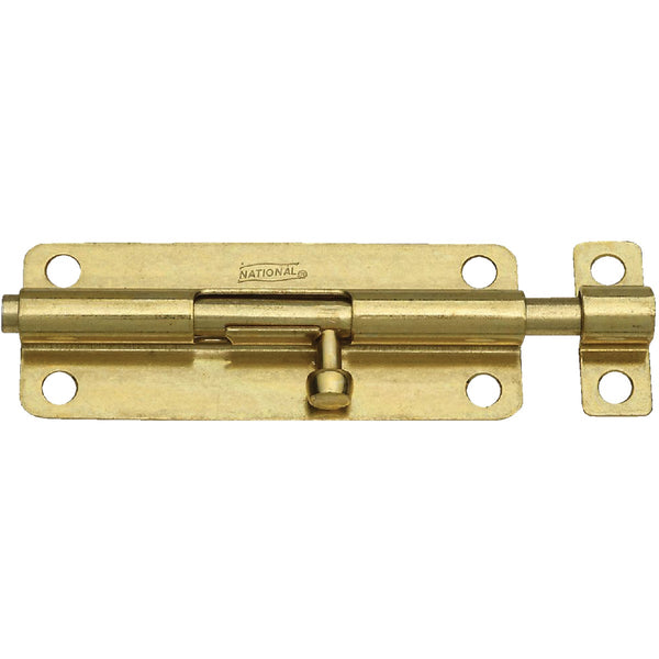 National 5 In. Brass Steel Door Barrel Bolt