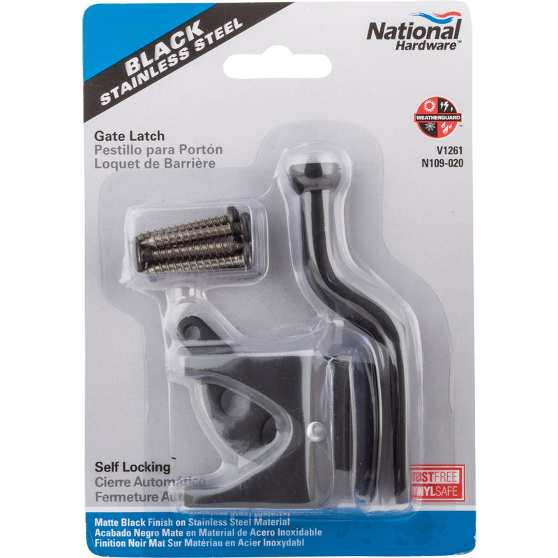 National Hardware Black Self-Locking Gate Latch