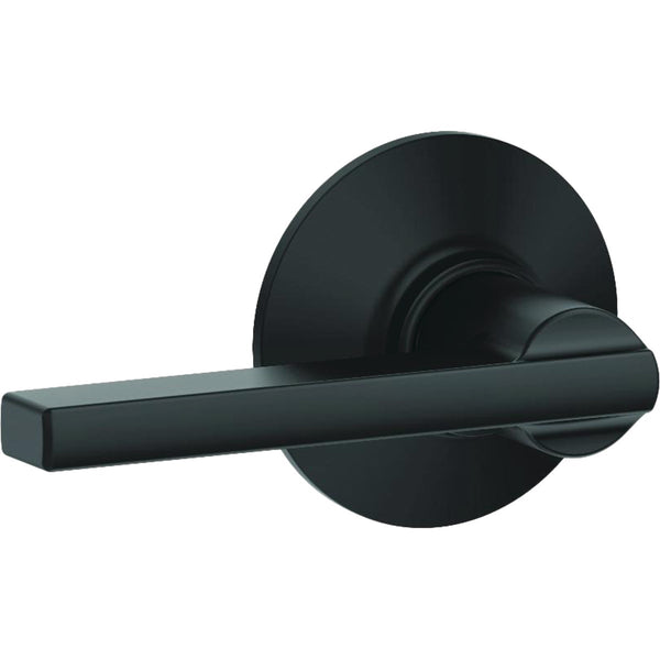 Schlage F Series Latitude Matte Black Lever Hall and Closet Lock