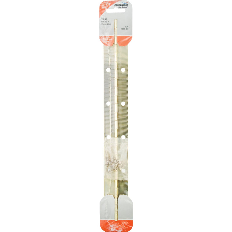 National Steel 1-1/2 In. x 12 In. Bright Brass Continuous Hinge