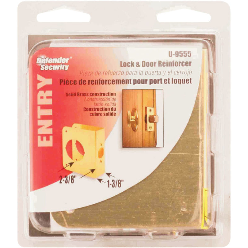 Defender Security 1-3/8 In. x 2-3/8 In. Brass Door Reinforcer