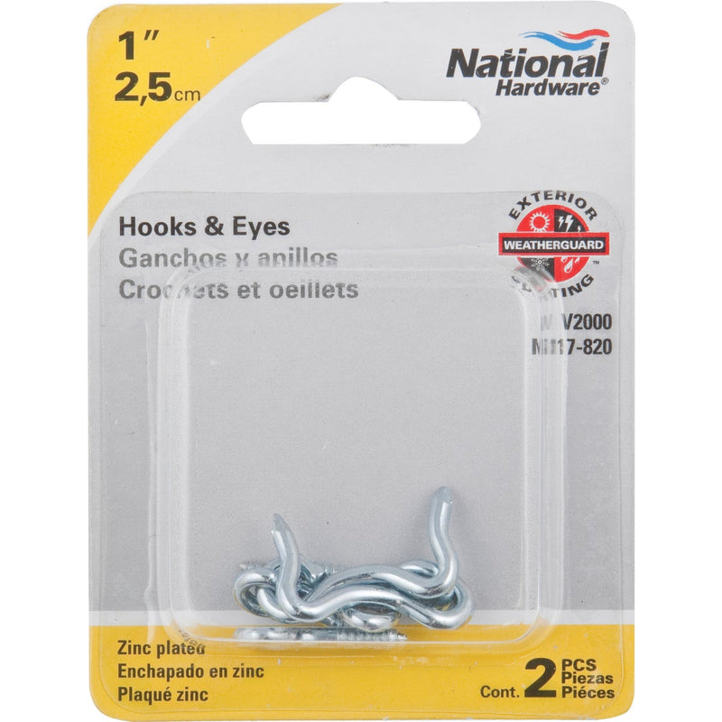 National1 In. Steel Hook & Eye Bolt (2 Ct.)