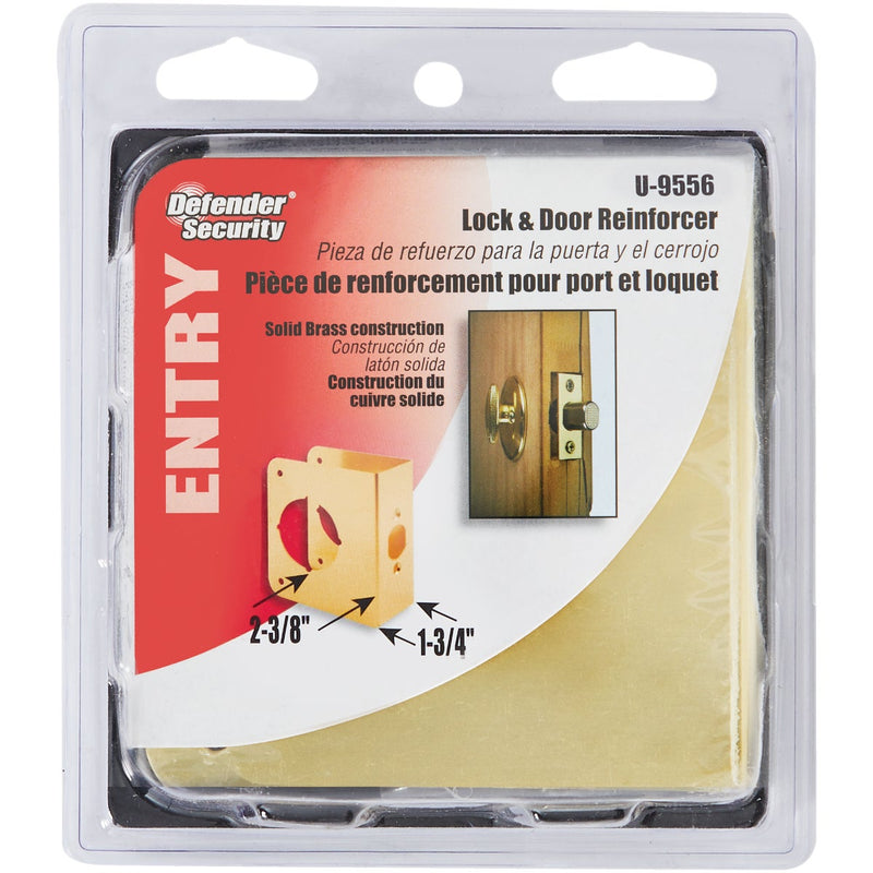 Defender Security 1-3/4 In. x 2-3/8 In. Brass Door Reinforcer