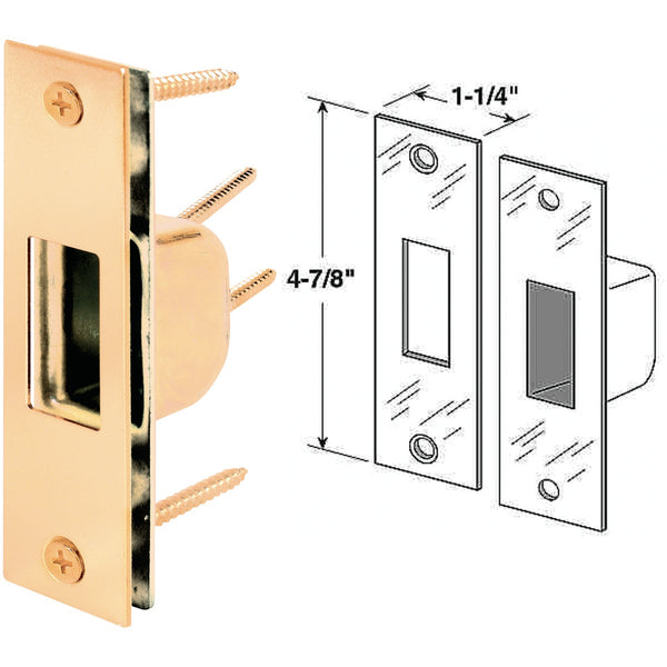 Defender Security Brass 1-1/4 In. High Security Strike Plate