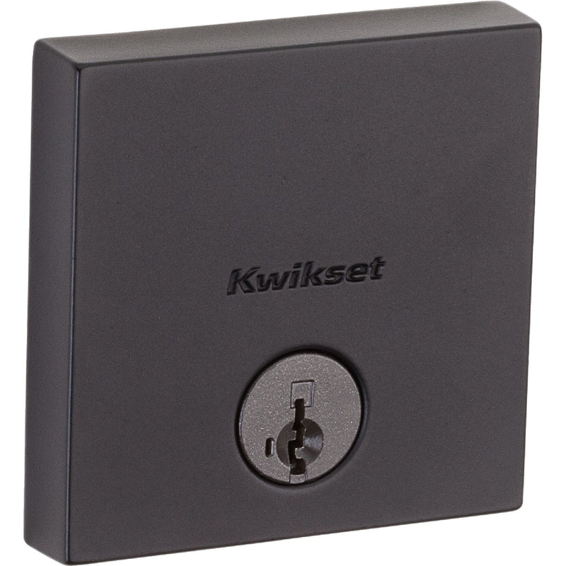 Kwikset Signature Downtown Single Cylinder Deadbolt SmartKey, Matte Black