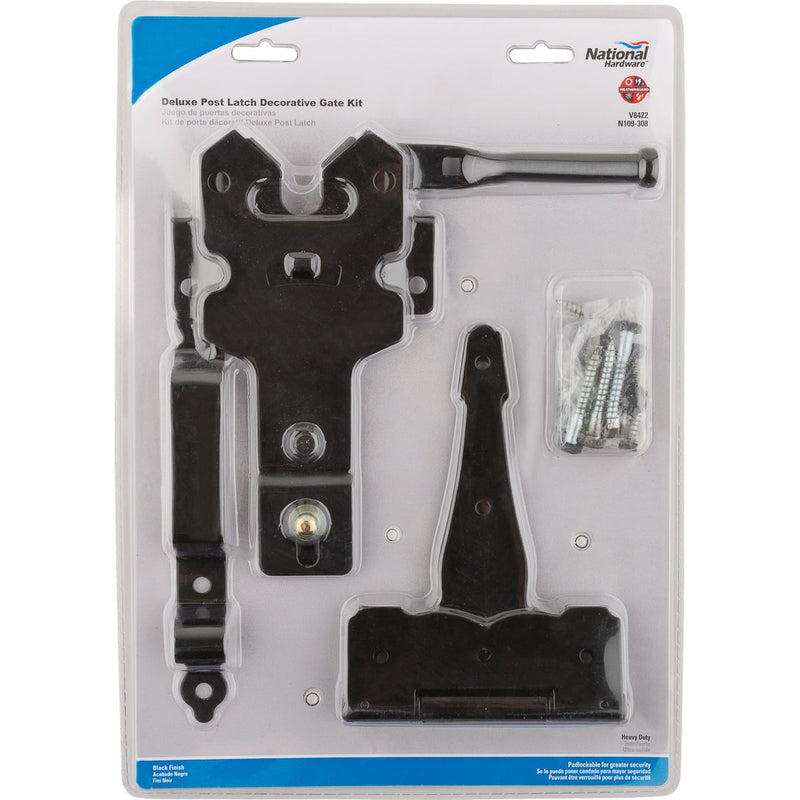 National Hardware Deluxe Latch Decorative T-Hinge Gate Kit