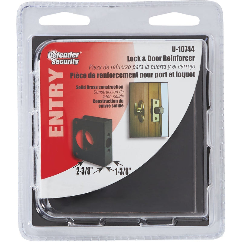 Defender Security 1-3/8 In. Door Thickness Solid Bronze Door Reinforcer