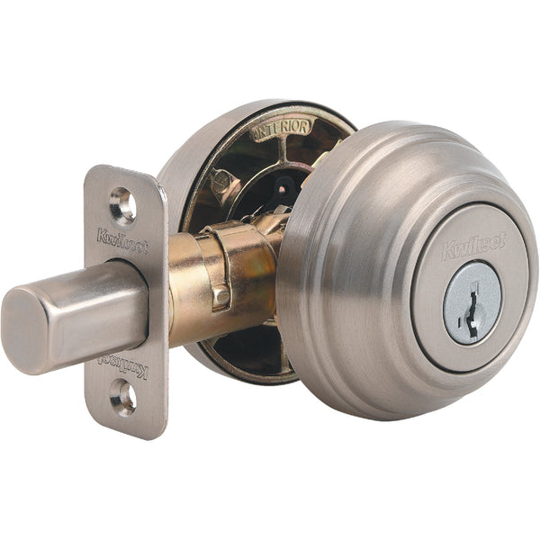 Kwikset Signature Series Satin Nickel Double Cylinder Deadbolt with SmartKey