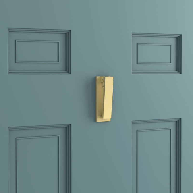 National Hardware 4-3/4 In. Brushed Gold Reed Door Knocker