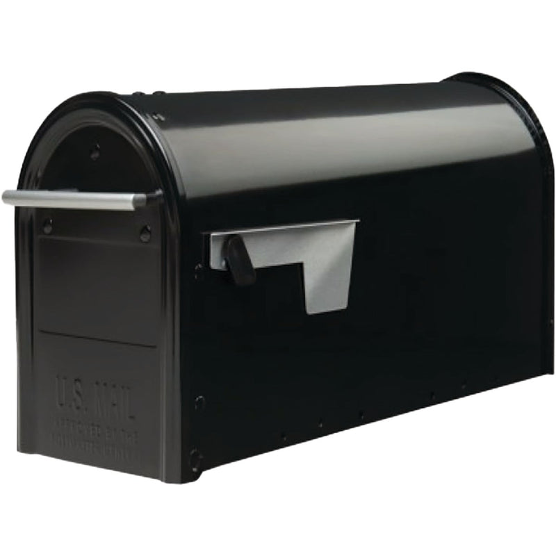 Gibraltar Franklin Black Steel Rural Post Mount Mailbox
