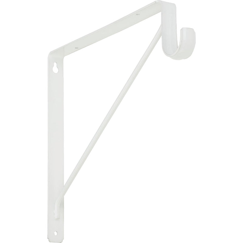 Stanley Home Designs 12-5/8 In. H. x 11 In. D. Shelf & Rod Bracket, White