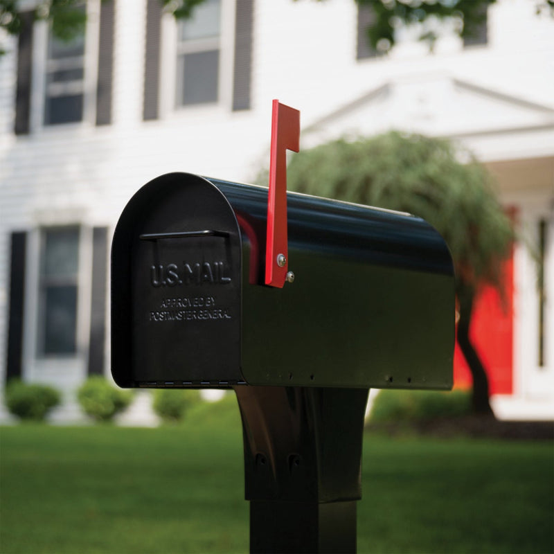 Gibraltar Ironside Black Steel Post Mount Mailbox