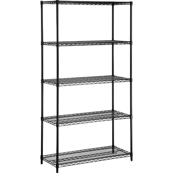 Honey Can Do 42 In. x 72 In. x 18 In. 5-Tier Black Steel Heavy-Duty Shelving Unit