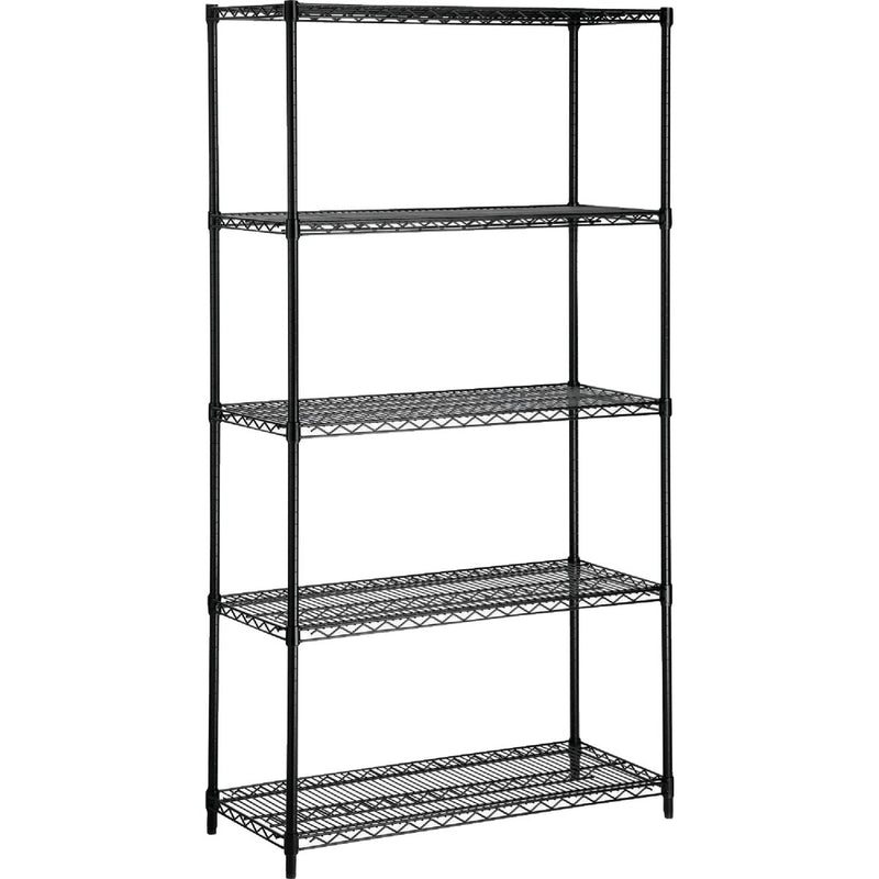 Honey Can Do 42 In. x 72 In. x 18 In. 5-Tier Black Steel Heavy-Duty Shelving Unit