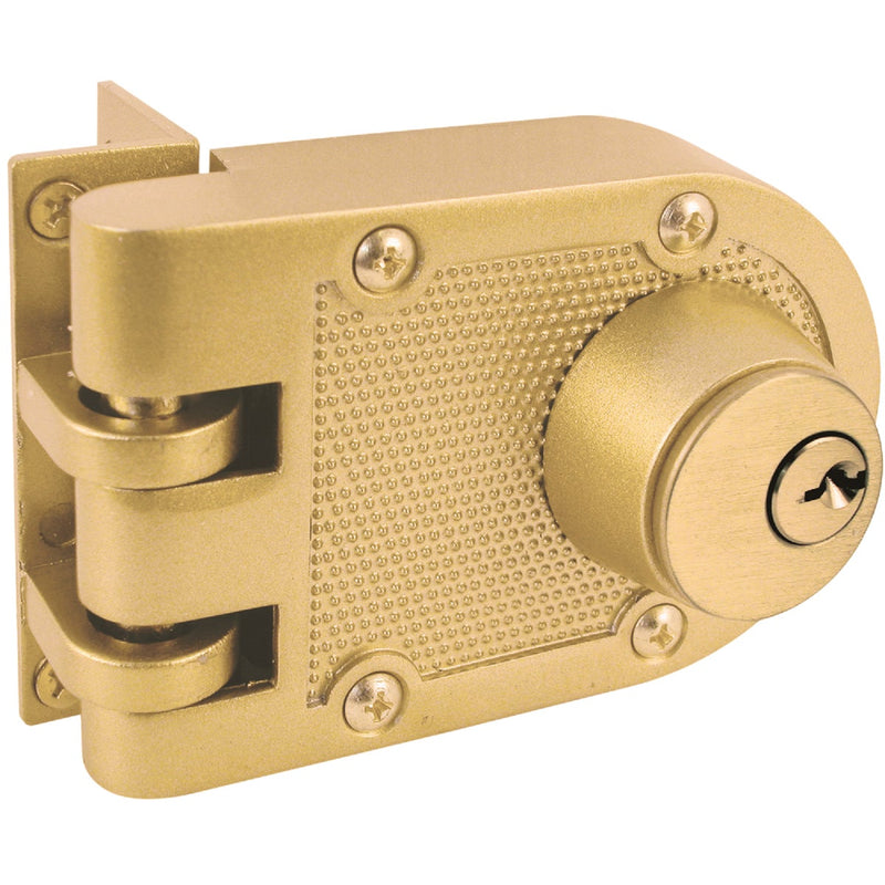 Defender Security Brass Double Cylinder Single Rim Deadlock, Jimmy-Resistant