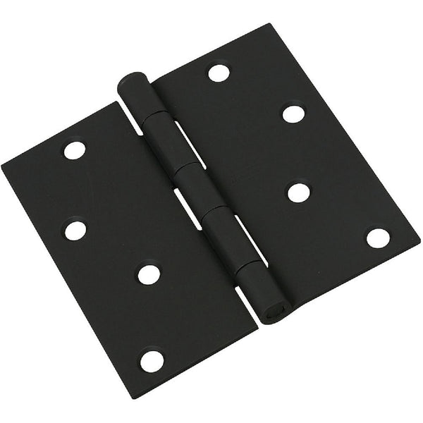 National 4 In. Square Black Door Hinge