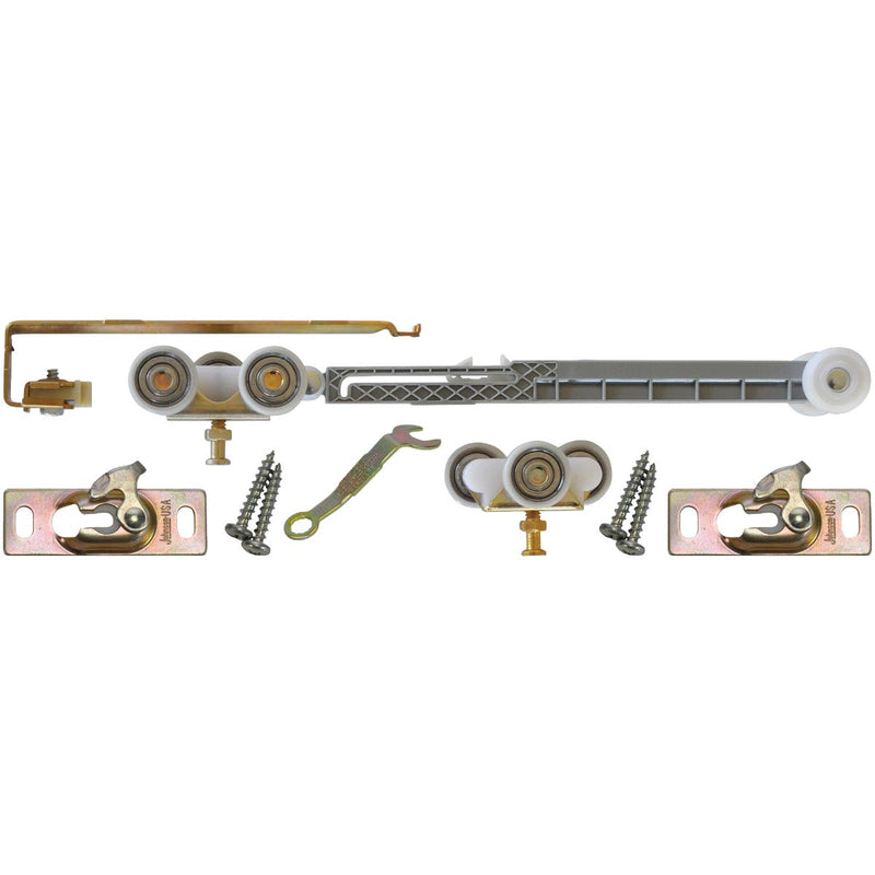 Johnson Hardware Mill Aluminum Steel Soft Close Pocket Door Hardware Kit