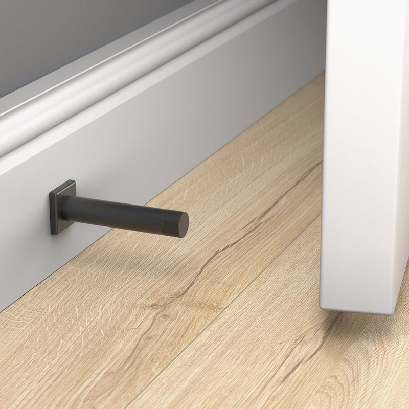 National Hardware 3 In. Matte Black Reed Door Stop