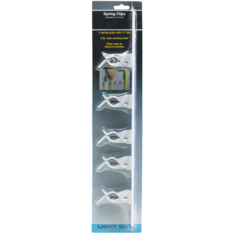 Rust-Resistant White 5-Spring Clip Organizer