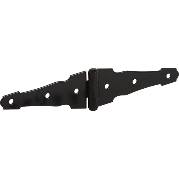 National 4 In. Black Ornamental Strap Hinge