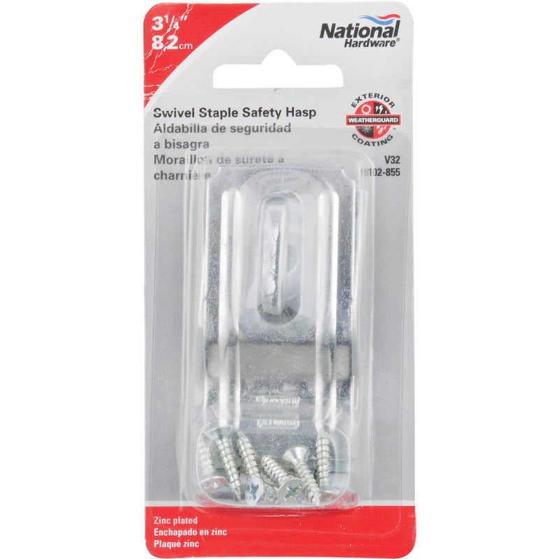 National 3-1/4 In. Zinc Swivel Safety Hasp