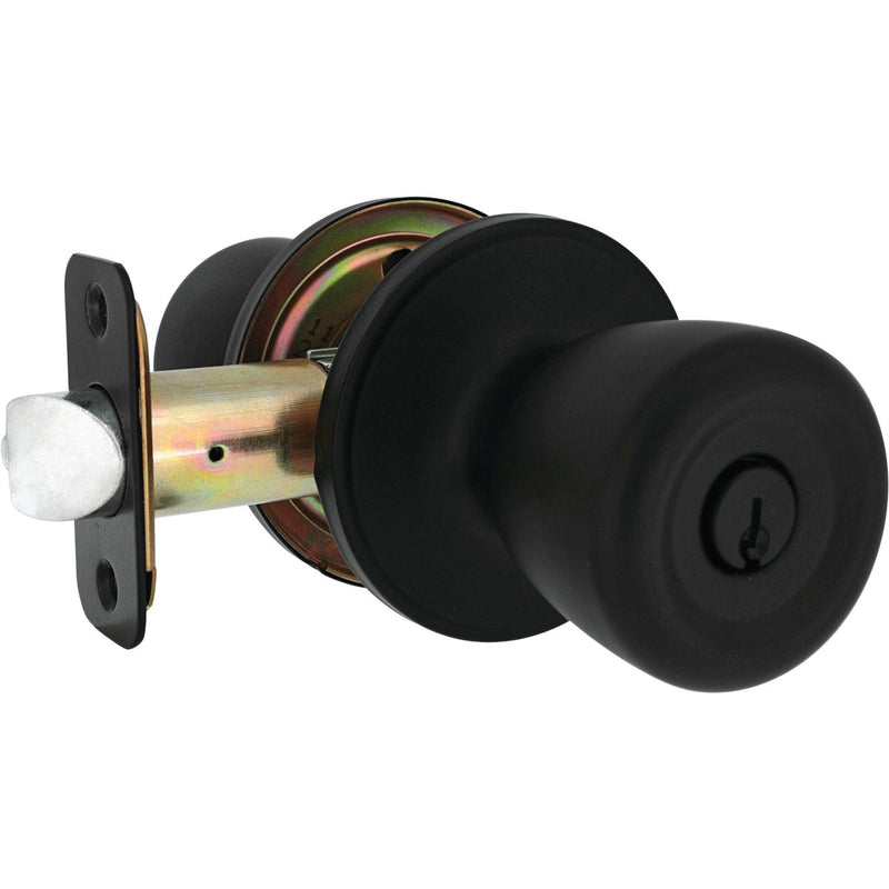 Steel Pro Matte Black Tulip Deadbolt & Door Knob Entry Combo (2-Pack)