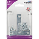 National 3 In. x 3 In. Zinc T-Plate (2-Pack)