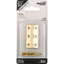 National 1 In. x 2 In. Brass Narrow Decorative Hinge (2-Pack)