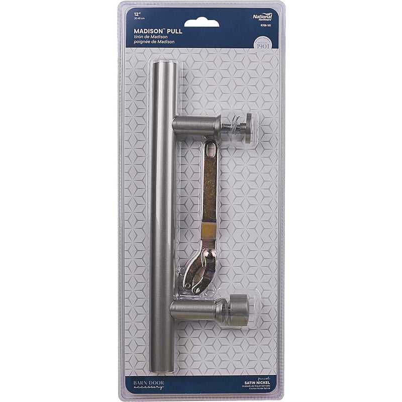 National V1001 12 In. Satin Nickel Madison Interior Barn Door Pull