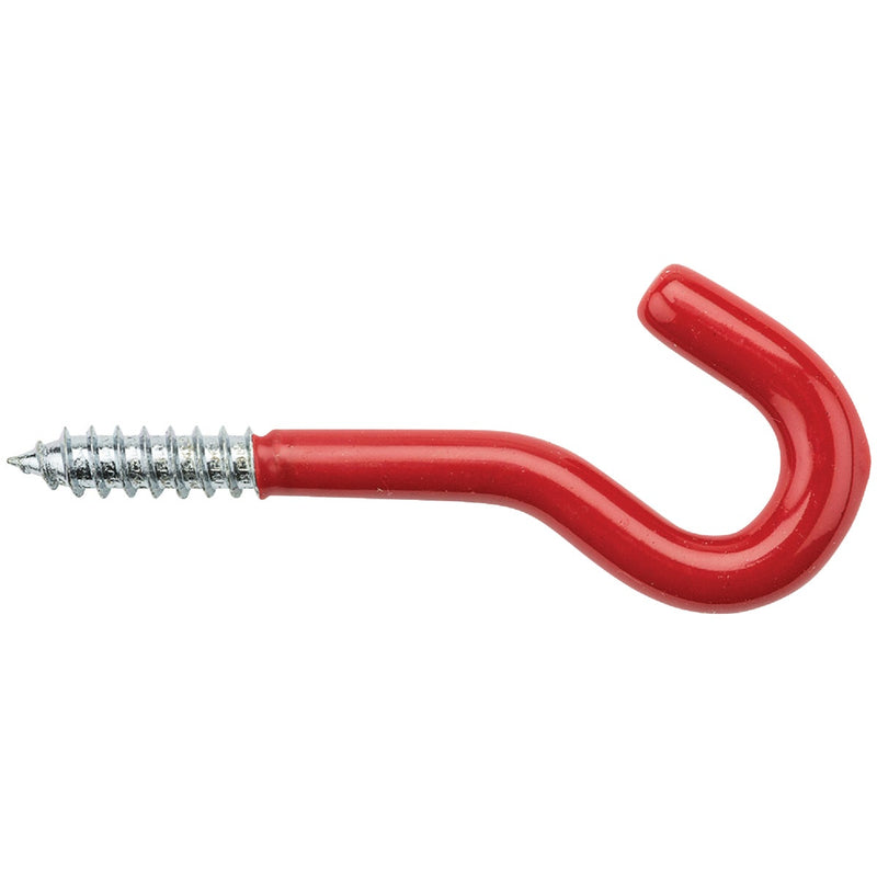 National 5/16 In. x 4-1/2 In. Red Vinyl Coated Screw Hook