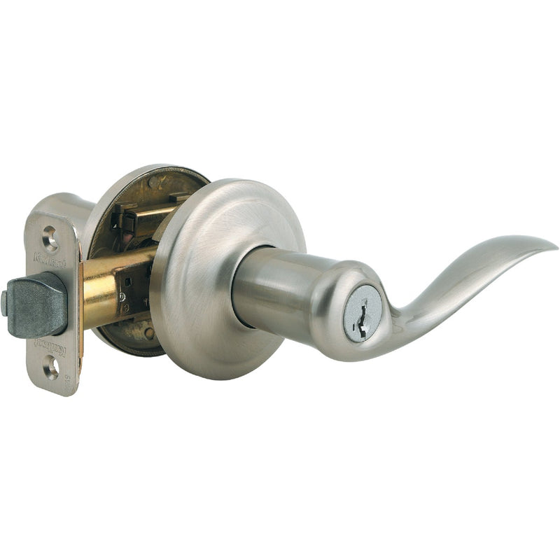 Kwikset Signature Series Satin Nickel Tustin Entry Door Lever with Smartkey