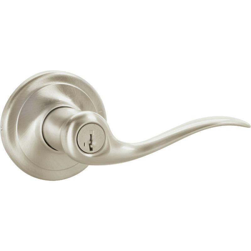 Kwikset Signature Series Satin Nickel Tustin Entry Door Lever with Smartkey