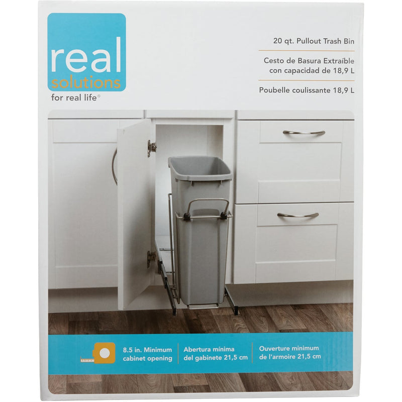 Knape & Vogt Real Solutions 20 Qt. In-Cabinet Single Pull-Out Trash Can