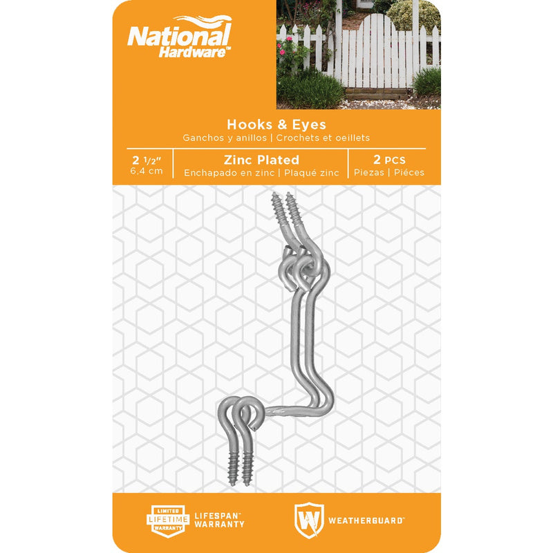 National 2-1/2 In. Steel Hook & Eye Bolt (2 Ct.)